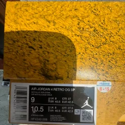 Nigel Sylvester x AJ 4 ‘Yellow Bricks’ Shoes Sneakers - nk0005424 - Image 12