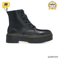 DM Molly Leather Platform Boots in Black Buttero Shoes Sneakers - nk0005494