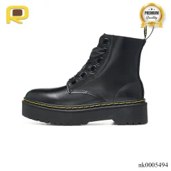 DM Molly Leather Platform Boots in Black Buttero Shoes Sneakers - nk0005494 - Image 2