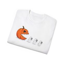 Halloween Pumpkin Chasing Ghost T-Shirt - POD0004 - Image 4