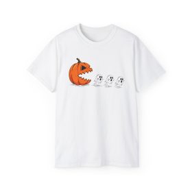 Halloween Pumpkin Chasing Ghost T-Shirt - POD0004