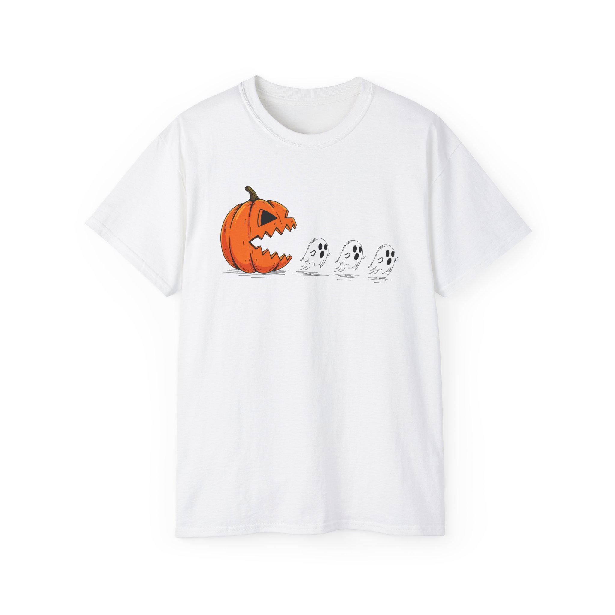 Halloween Pumpkin Chasing Ghost T-Shirt - POD0004