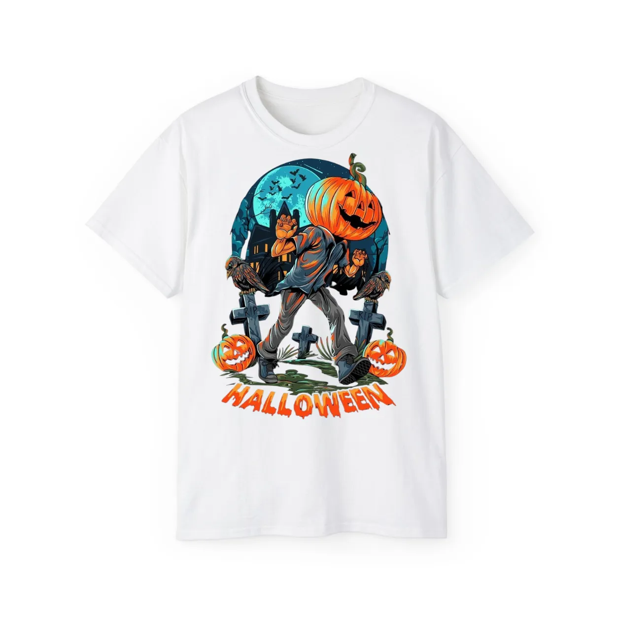 Halloween Pumpkin T-Shirt – POD0012 - Image 4