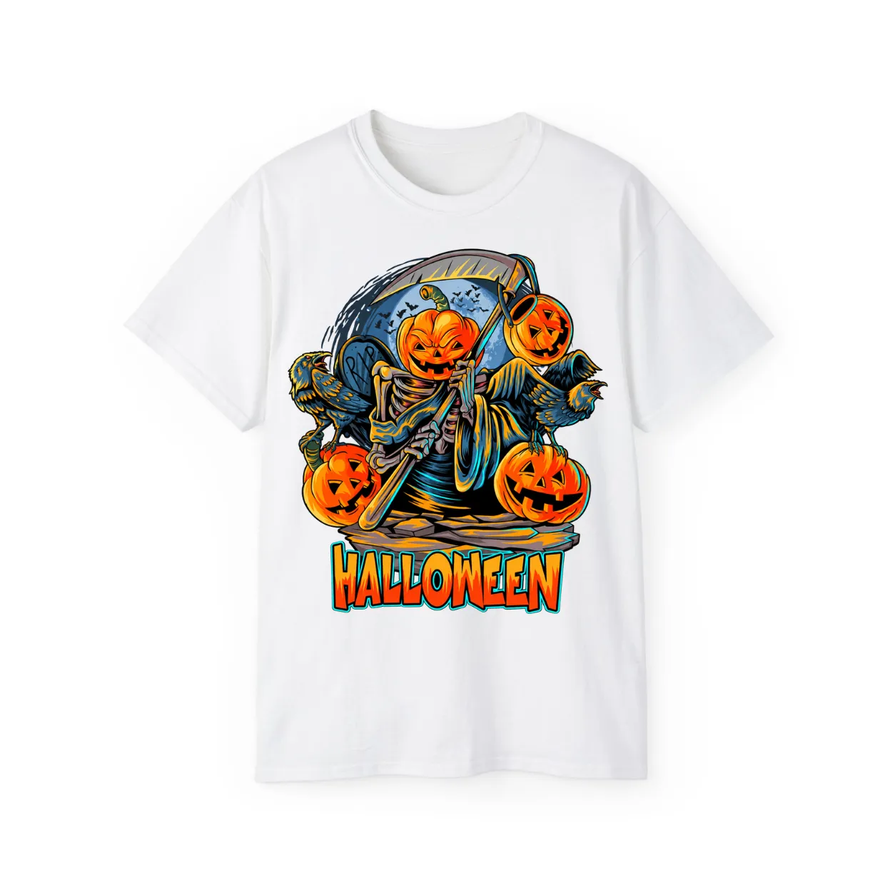Angel of Death Halloween Pumpkin T-Shirt – POD0015 - Image 3