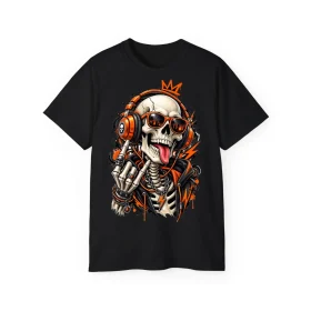 Neon Skull DJ Streetwear T-Shirt – POD0019