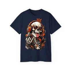 Neon Skull DJ Streetwear T-Shirt – POD0019 - Image 5